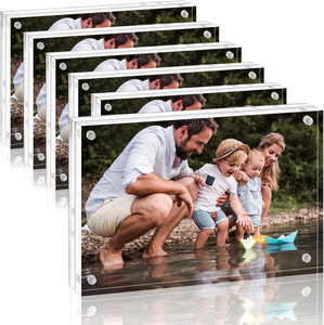 Lot de 10 aimants de réfrigérateur carrés durables, faciles à assembler, anti-poussière, avec cadre photo anti-acrylique pour chambre à coucher, table de chevet, usage personnel - Product Image 1