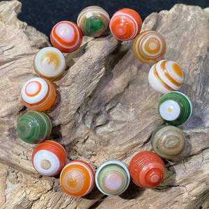 Toptan doğal Alxa Gobi ham taş akik boncuk bilezik abartılı boncuk ile Unisex kristal terapi hazine bilezik için - Product Image 3