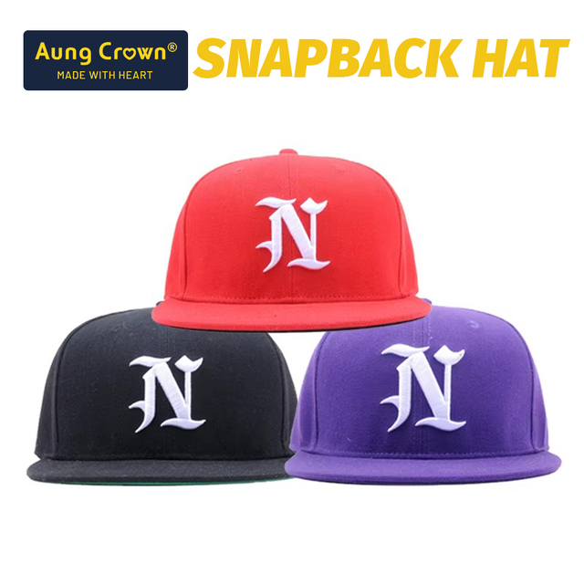 OEM ODM Direct Factory Premium Personalized Fitted Snapback Hats Custom 3D Embroidery Logo Flat Brim Snapback Hat for Men Women