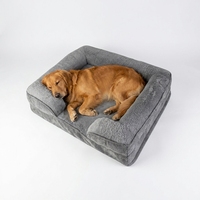 Canapé-lit pour chien en velours de luxe, doux, moelleux, chaud, écologique, avec housse amovible et lavable, matelas orthopédique en mousse éponge