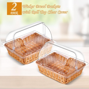 Custom for Modern Rattan Bread <b>Basket</b> <b>Display</b> Stand with Clear Acrylic Customizable Color for Desktop Cosmetic Organization - Product Image 5