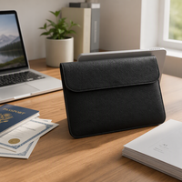 Pochette de rangement pour documents imperméable et ignifuge noire avec poche ouverte pour le bureau et l'école