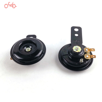 Kit Klakson Elektrik Sepeda Motor 12V 105db Universal Tahan Air Klakson Bulat Keras Hitam 65mm untuk Skuter Moped Sepeda Motor Trail ATV