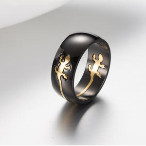 Anillo de lagarto de plata personalizado de acero inoxidable, <span class=keywords><strong>Gecko</strong></span> de oro negro para mujeres y hombres - Product Image 4