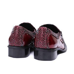 Tendencia de moda Cabeza de hierro Vino rojo Negro brillante Primavera y otoño Moda Zapatos de hombre Peluquería Club nocturno británico Show - Product Image 6