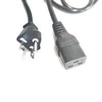 Fiche mâle NEMA 6-15 vers connecteur IEC320 C19 15A/250V 14/3 SJT Cordon d'alimentation noir Adaptateur NEMA 6-15P vers C19 Cordon d'alimentation