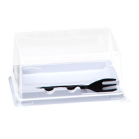 Gâteau Barre Dorée au Fromage Orange et Jaune d'Œuf Salé, Cuit au Four, Petite Pâtisserie Occidentale, Mousse, Boîte Transparente en PET pour Tranches