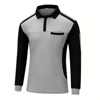 Polo à manches longues en polyester personnalisable pour équipes d'entreprise, idéal pour les commandes en gros pour groupes professionnels