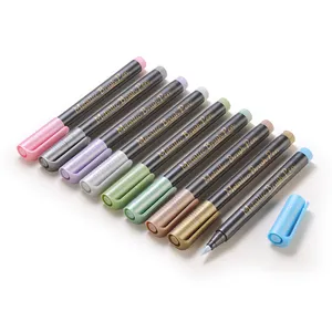 Metalik renk fırça ucu kalıcı metalik işaretleyici için 26 renkler oluşturma, boyama, tebrik kartları