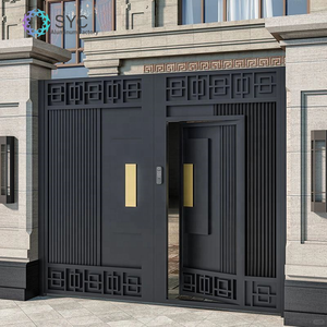 Diseño Moderno <span class=keywords><strong>de</strong></span> Puerta <span class=keywords><strong>de</strong></span> <span class=keywords><strong>Garaje</strong></span> Exterior <span class=keywords><strong>de</strong></span> Aluminio con <span class=keywords><strong>Madera</strong></span> Tratada a Presión, Estilo Natural, Puertas <span class=keywords><strong>de</strong></span> Cerca, Modelo 3D - Product Image 3