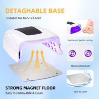Yaqin Pro 86w Uv Led Nail Lamp 36 Led Puissantes pour un durcissement rapide et efficace des ongles en gel Outils Séchoir à ongles sans fil