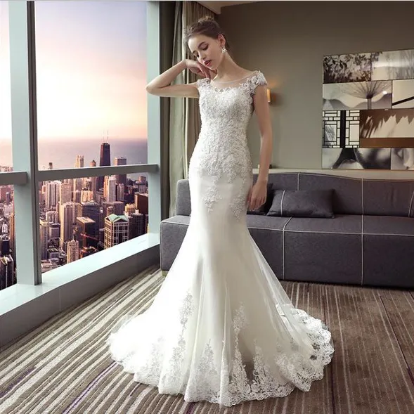 Fast Delivery 2023 New Hot Sell New Style Mermaid Wedding Dresses Fashion Bridal Dresses Sleeveless Lace Wedding Dresses