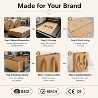 Sacs shopping en papier kraft écologiques de haute qualité, best-sellers, avec logo personnalisé, pliables, avec poignées en corde, extra grands