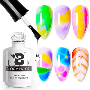 OEM 2023 15ML Soak Off Blossom Nail Gel Clear Blooming Gel Polish avec propagation Graffiti Marbre Fleur Aquarelle Effet Encre