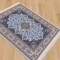 Tapis ethnique abstrait style Moyen-Orient, tapis de sol arabe lavable en machine avec pompons, couverture enroulable pour la maison, musulman
