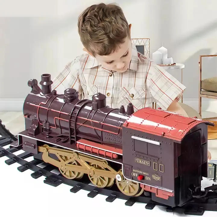 Plastic Diy Train Track Toys Educational Rail Car Toy Electric Classic Hot Sale Children Train Track