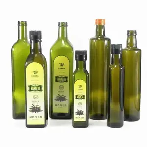 high quality 250ml 500ml 750ml Green Glass Bottle Brown Olive Oil Glass Bottle With Screw Cap