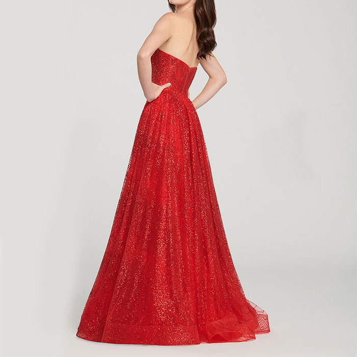 vestido bustier rojo