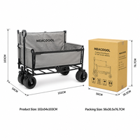 Carrito Plegable Portátil Negro, Carrito Utilitario Plegable para Camping, Playa, Jardín, Compatible con OEM/ODM, Directo de Fábrica