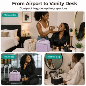 Trousse de Toilette de Voyage Grande Capacité pour Femme, Organisateur de Maquillage, Sac Cosmétique avec Poignée, Pochette de Rangement pour Shampoing, Logo Personnalisé, Vente en Gros - Product Image 5