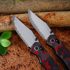 GT-T0042-6 अनुकूलन योग्य लाल कार्बन फाइबर हैंडल फोल्डिंग पॉकेट चाकू VG-10 उच्च कठोरता सामरिक चाकू - Product Image 6