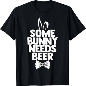 Spedizione Gratuita Divertente Maglietta Vintage con Cartoni Animati di Pasqua per Uomo 'Alcuni Coniglietti Hanno Bisogno di Birra' T-Shirt per Buona Festa di Pasqua - Product Image 1