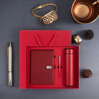 Ensemble cadeau de carnet d'entreprise personnalisable format A5, journal de luxe, boîte cadeau promotionnelle, stylo avec thermos LED et logo personnalisé