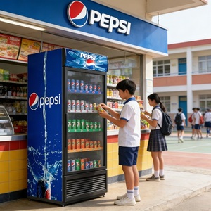 Equipo de Refrigeración Comercial de 3 Puertas, Refrigerador Vertical, <span class=keywords><strong>Vitrina</strong></span> Refrigerada, Refrigerador Usado en Supermercados, Congelador Comercial - Product Image 5