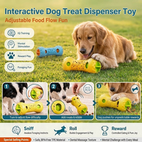 Jouet Distributeur de Friandises Réglable pour Chien, Puzzle Interactif d'Entraînement IQ, Distributeur Lent Anti-ennui pour Chien, Prise en Charge OEM