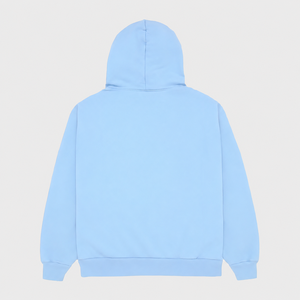 Sudadera con Capucha Azul Cielo con Diseño Geométrico, Sudadera Resistente, Sudadera con Capucha de Diseño Personalizado, Ropa Urbana de Alta Calidad - Product Image 3