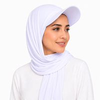 Voile Hijab Noir pour Femme, Foulard Modeste Musulman, Protection Solaire Extérieure, Châle