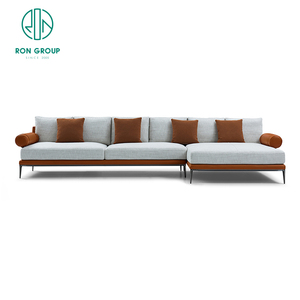 Conjunto de sofá moderno de estilo <span class=keywords><strong>italiano</strong></span>, mueble de salón en forma de L, de cuero, para villa, vestíbulo, sala de estar - Product Image 2