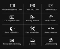 Mini caché haute résolution 720P Hd Vision nocturne caméra arrière G-Sensor Dash Cam miroir voiture Dvr pour la vente en gros
