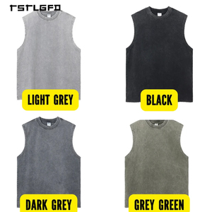 Débardeurs de sport personnalisés pour hommes, T-shirts sans manches, Débardeurs de musculation, Débardeurs effet délavé, T-shirts amples pour la course et la plage - Product Image 3