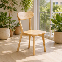 Chaise de salle à manger latérale en bois massif, ergonomique, avec dossier plat, pour la maison, la cuisine, le bistrot, le petit restaurant