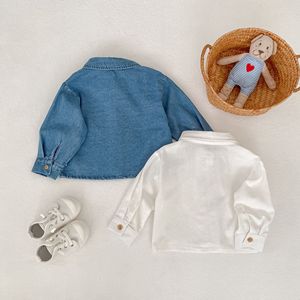 Áo sơ mi denim bé trai bé gái mùa xuân thu Engepapa, áo dài tay chất liệu cotton cho trẻ sơ sinh - Product Image 6