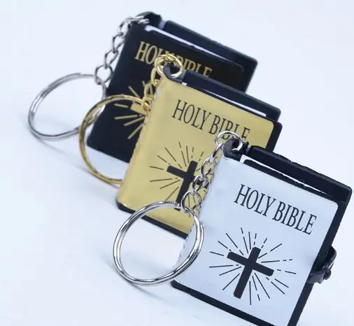 Mini Bibel Schlüssel bund Anhänger Katholische Accessoires Heilige Bibel