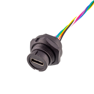 <strong>30mm</strong> 50mm Wire Receptacle IP67 <strong>Socket</strong> Male to Female Threaded Type C USB 3.0 Extended Cable - Product Image 2