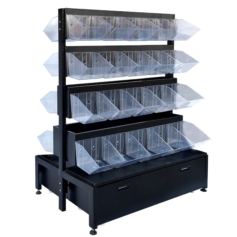 Wholesale Black Shop Stand Display Rack Grocery Retail Store Rack Shelves for Snack Food