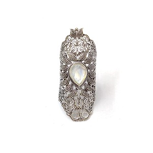 แหวนมูนสโตน เงินแท้ 925 แหวนพลอยมูนสโตน งานแฮนด์เมด คอลเลคชั่นแหวนสวย เครื่องประดับเงิน ราคาขายส่ง - Product Image 2