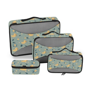Lot de 4 cubes de rangement à motifs sombres personnalisés pour bagages, organiseurs de voyage, pochettes de compression, sacs de rangement pour valises - Product Image 1