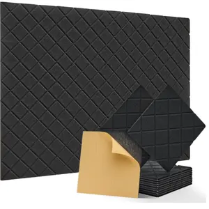 High Density Self-Adhesive Soundproof Wall Panels Black Acoustic Panels For Sound Absorbing Studio Bedroom Walls Dampening