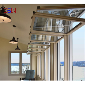 Ventana Plegable de Aleación de Aluminio y Vidrio Templado, Apertura Vertical, Insonorizada, Aislamiento Térmico, para Sala de Estar, Cocina, Villa - Product Image 1