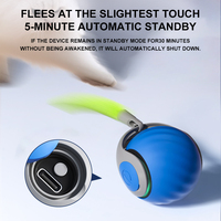 Jouets d'enrichissement pour chats modernes en silicone et PC rechargeables à 2 vitesses, balle interactive semi-automatique pour chats d'intérieur