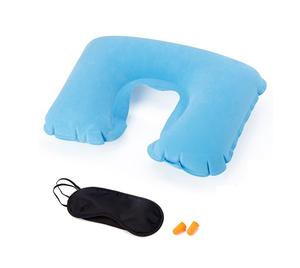 1 Juego de Almohada de Viaje 3 en 1 en Forma de U, Almohada Inflable para el Cuello, Antifaz con Tapones para los Oídos - Product Image 4