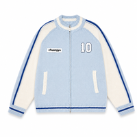 Cardigan décontracté d'hiver personnalisé ODM avec logo frontal, motif jacquard, veste de course vintage, pull en tricot pour homme