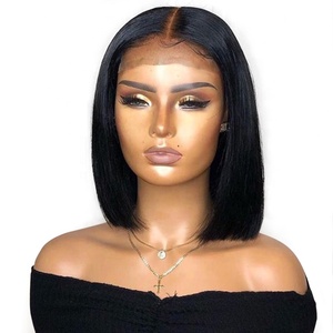 Factory <strong>Cheap</strong> Price 13x6 False Scalp Pre Plucked Brazilian Human Hair Short Bob Straight Lace Front <strong>Wigs</strong> - Product Image 1