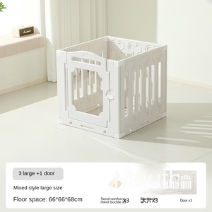 Katı desen akrilik ekleme köpek çit ücretsiz DIY kapalı kulübesi ile evcil hayvan kafesi küçük orta köpekler için kediler için Metal örgü malzeme - Product Image 2