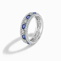 925 בציר תאילנדי כסף עגול חלול מלא יהלומים לבן זירקון טבעת עבור נשים אירוסין חתונה מסיבת מתנת תכשיטי טבעת