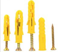 Anti Slip Nylon Plastic Yellow Expansion Plug Chipboard Screw Wood Screw Wall Anchor for Furniture Fixing Construction